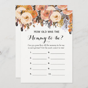 Double Side Autumn Baby Shower Games Invitation