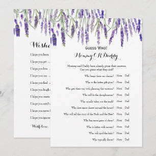 Double Side - Baby Shower Games Wishes   Guess Who Invitation