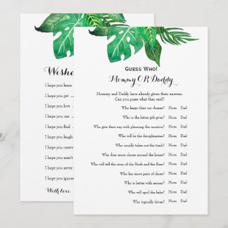 Double Side - Baby Shower Games Wishes | Guess Who Invitation