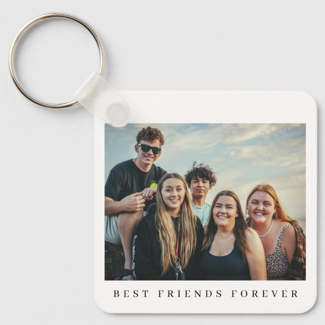 Double sided 2 photo best friends personalised key ring (Front)