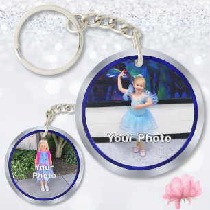 Double Sided 2 Photo Keychain, Two Photo Keyring