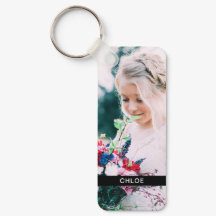 Double Sided 2 Photo & Name Metal Keychain