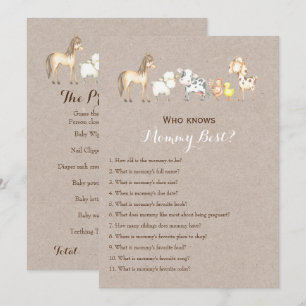 Double Sided - 2 x Baby Shower Games Invitation