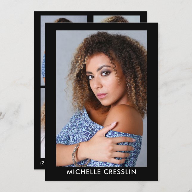 Double sided 4 Photo Model Actor Comp Zed Card 5x7 (Front/Back)