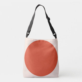 Double sided abstract art print red on pink crossbody bag