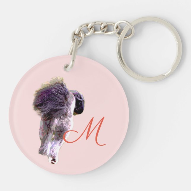 DOUBLE-SIDED ACRYLIC KEY HOLDER WITH DOG SMILE AND RING (Back)
