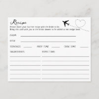 Double Sided Aeroplane Travel Themed Recipe Card