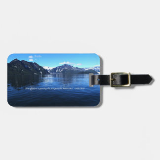 double sided alaska scene luggage tag with quotes