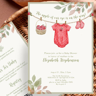 Double Sided Apple Of Our Eye Autumn Baby Shower Invitation