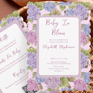 Double Sided Baby In Bloom Baby Shower Invitation