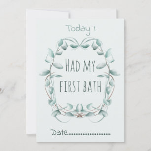 Double sided Baby Milestone Card floral border