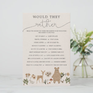 Double Sided Baby Shower Games Boho Woodland