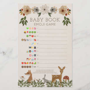 Double Sided Baby Shower Games Modern Woodland