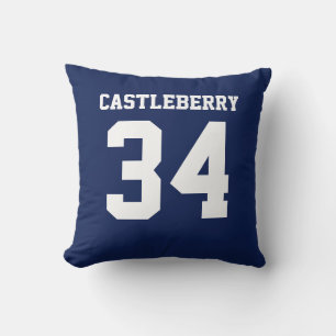 Double-Sided Blue and White Sports Jersey Cushion