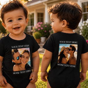 Double Sided Bodysuit, Custom Photo and Text Baby Bodysuit