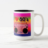 Double-Sided Boombox 80's Retro 80's Coffee Mug