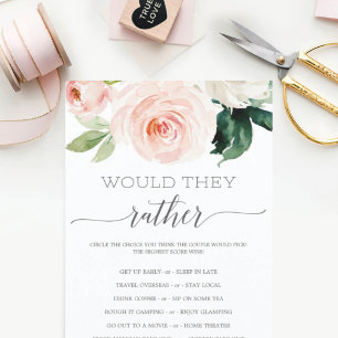 Double Sided Bridal Shower Games Blushing Blooms