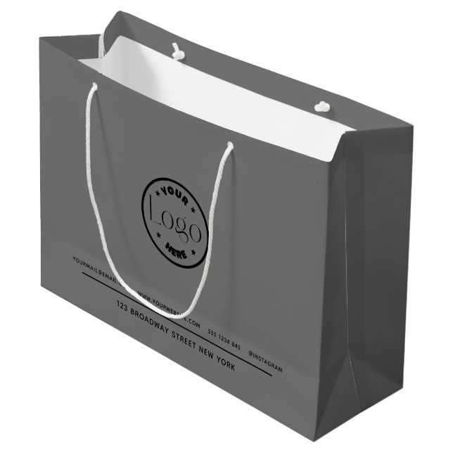 Double-sided Business Promotional | Custom Logo Large Gift Bag (Front Angled)