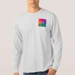 Double Sided Business Upload Add Image Logo Mens T-Shirt<br><div class="desc">Double Sided Upload Add Image Logo Photo Custom Template Men's Basic Long Sleeve Ash T-Shirt.</div>