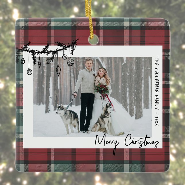 Double Sided Couple Photo Christmas Ceramic Ornament (Double Sided Couple Photo Christmas Ceramic Ornament )