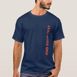 Double-Sided Custom Add Text Navy Blue Men's T-Shirt