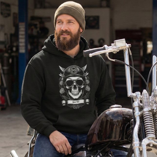 Double Sided Custom Biker Skull Motorcycle Hoodie (Creator Uploaded)