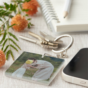 Double Sided Custom Family Photo Key Ring