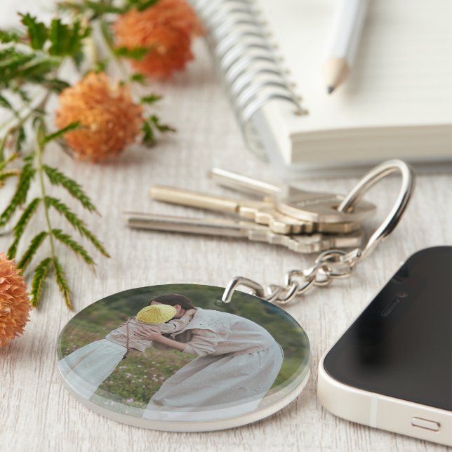 Double Sided Custom Family Photo Keychain (Front Right)