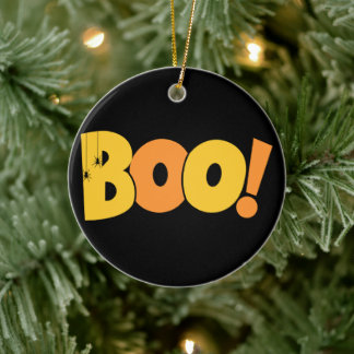 Double Sided Cute Ghost Happy Halloween  Ceramic Tree Decoration