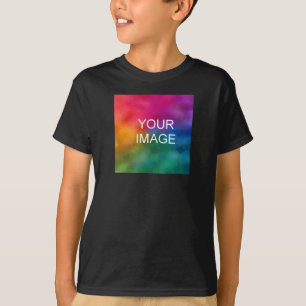 Double Sided Design Add Image Black Template Boy's T-Shirt