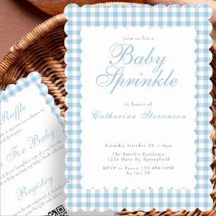 Double Sided Dusty Blue Baby Sprinkle Invitation