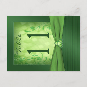 Double-sided Emerald Green Table Number Postcard