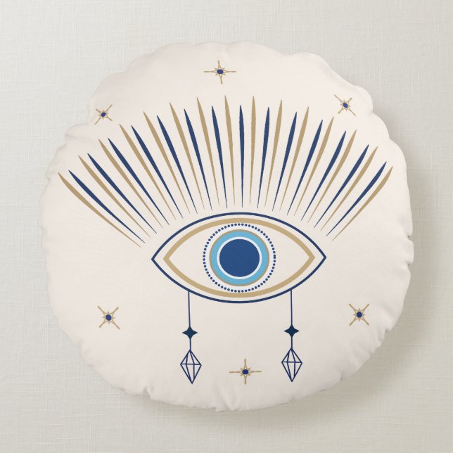 Double Sided Evil Eye  Round Cushion (Front)
