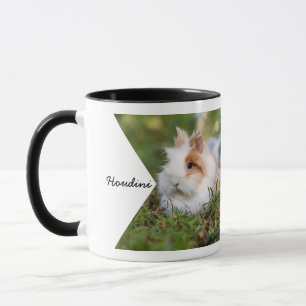 Double sided family pet name photo mug