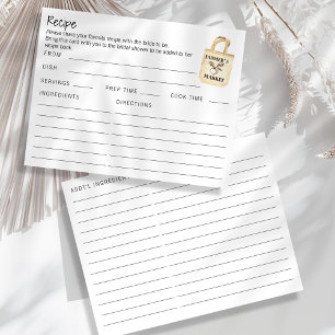 Double Sided Farmers Market Bridal Recipe Card