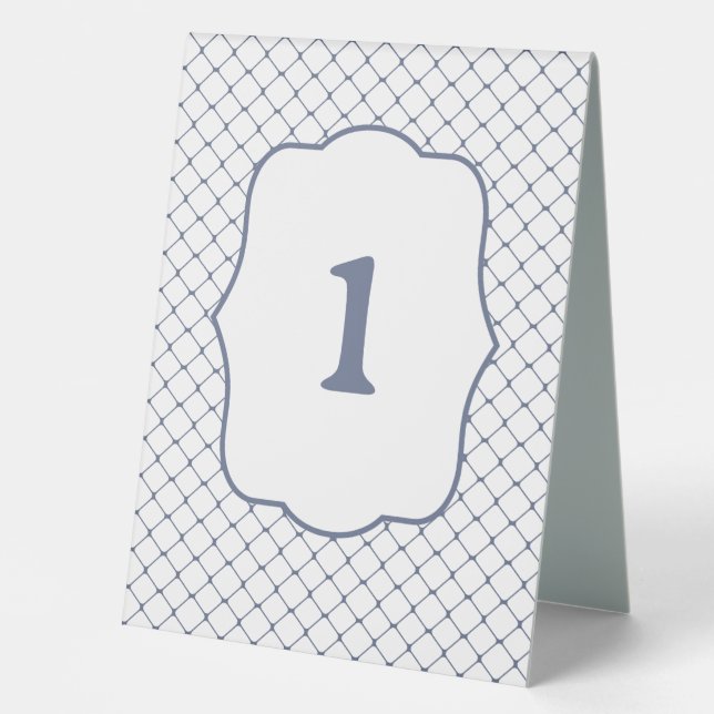 Double Sided Fishing Net Table Number Steel Blue (Front)
