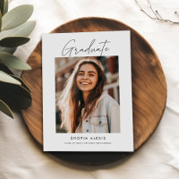 Double Sided Graduation Simple Modern Two Photo