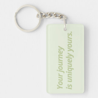 Double-Sided Green & Purple Inspirational Key Ring