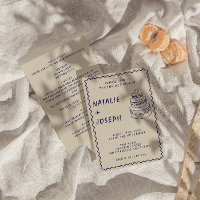 Double Sided Handwritten Retro Cake Modern Wedding