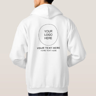 Double Sided Hoodie Company Logo Here Mens White