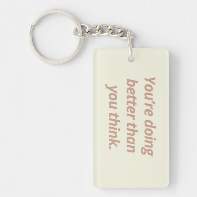 Double-Sided Inspirational Keychain | Beige & Gree (Front)