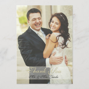 Double Sided Ivory Photo Wedding Thank You Cards