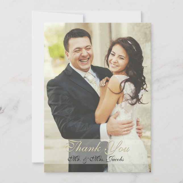 Double Sided Ivory Photo Wedding Thank You Cards (Front)