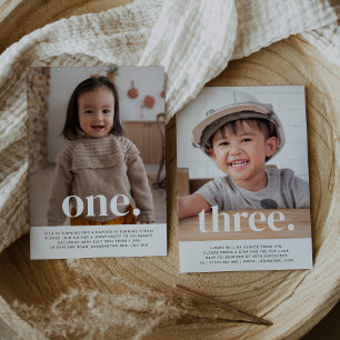 Double Sided Joint Photo Birthday - Boy Girl Invitation