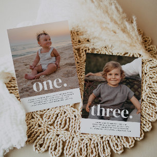 Double Sided Joint Photo Birthday - Boys Invitation