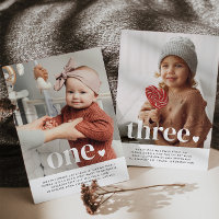 Double Sided Joint Photo Birthday Invite - Heart