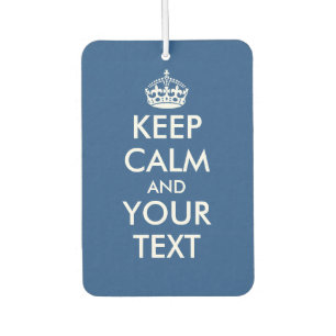 Double sided keep calm and your text air freshener