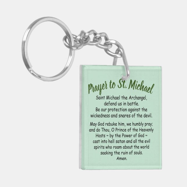 Double Sided Keychain St. Michael Prayer (Front Left)