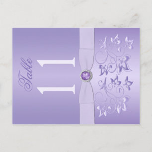 Double-sided Lavender Floral Table Number Postcard