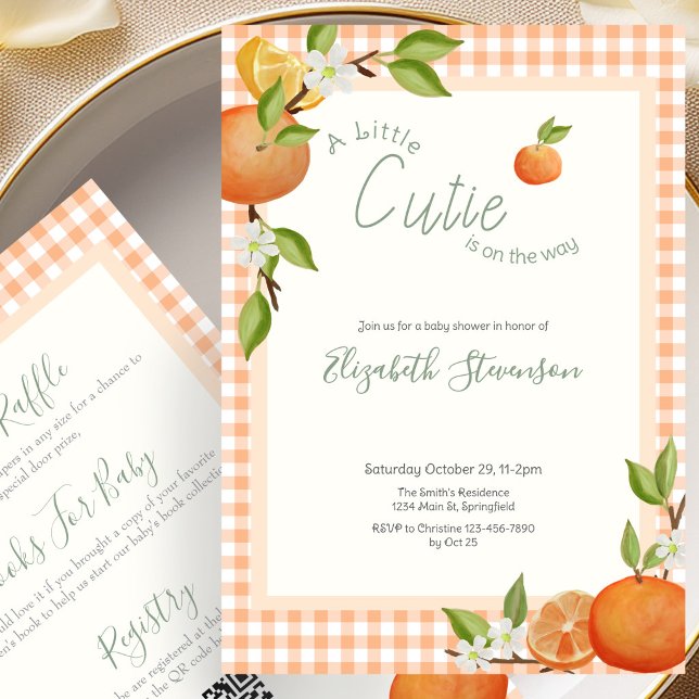 Double Sided Little Cutie Baby Shower Invitation (Creator Uploaded)
